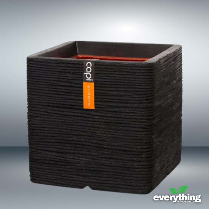 Capi Nature Ribbed Cube Planter
