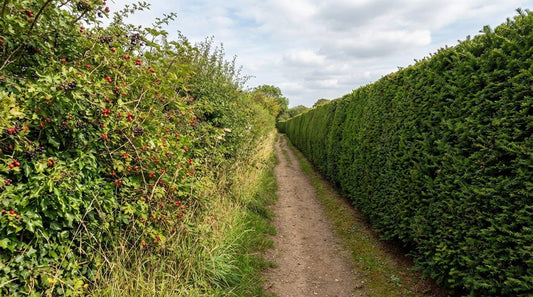 native vs evergreen hedge comparison UK garden